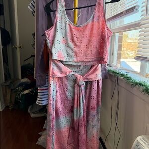 Tie-Dye Sleeveless Skirt Set